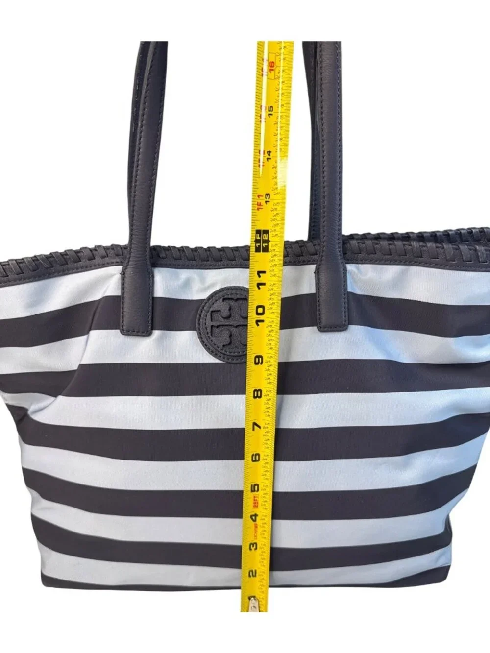 Tory Burch Striped Tote Bag Navy & White 16